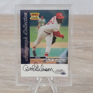 Bob Gibson Autographed Baseball Card 1999 Fleer Skybox Sports Illustrated COA